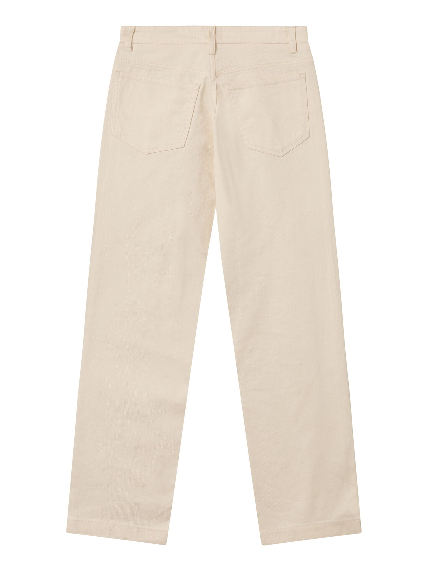 Pantalon en sergé de coton bio | Beige "chloe barrel twill 5-pocket pants buttercream"