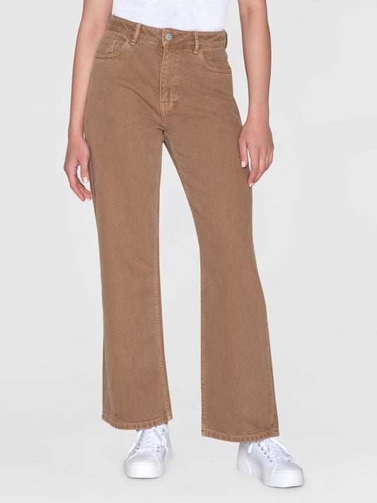Jean droit en coton bio | Marron "gale straight mid-rise twill 5-pocket tiramisu"