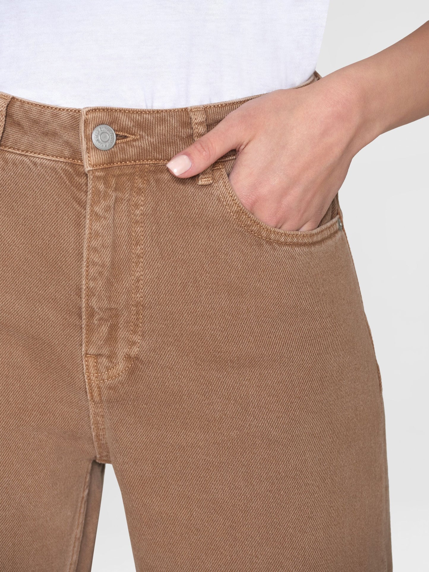 Jean droit en coton bio | Marron "gale straight mid-rise twill 5-pocket tiramisu"