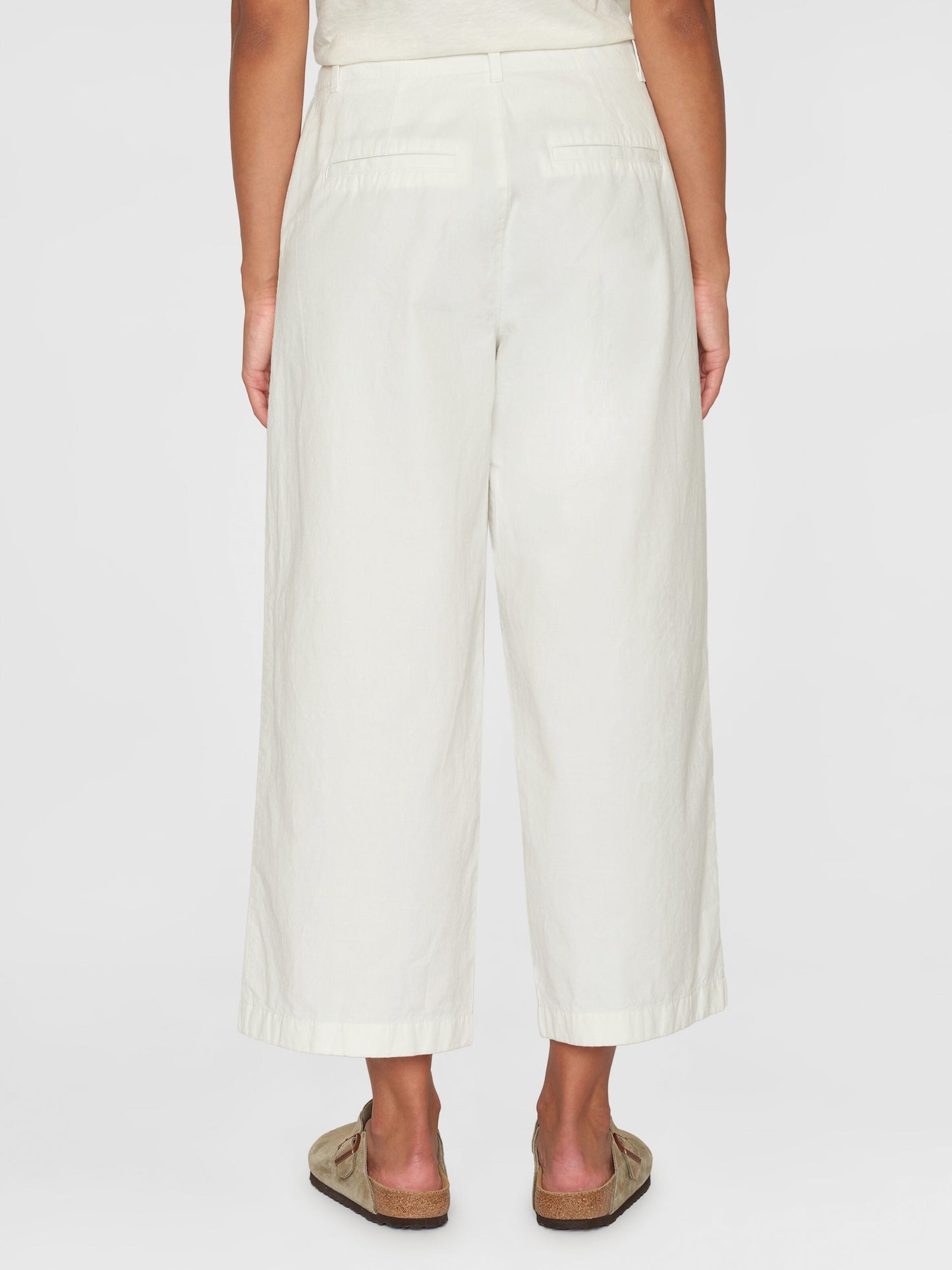 Pantalon ample en coton bio | Blanc "posey mid-rise wide slub yarn egret"