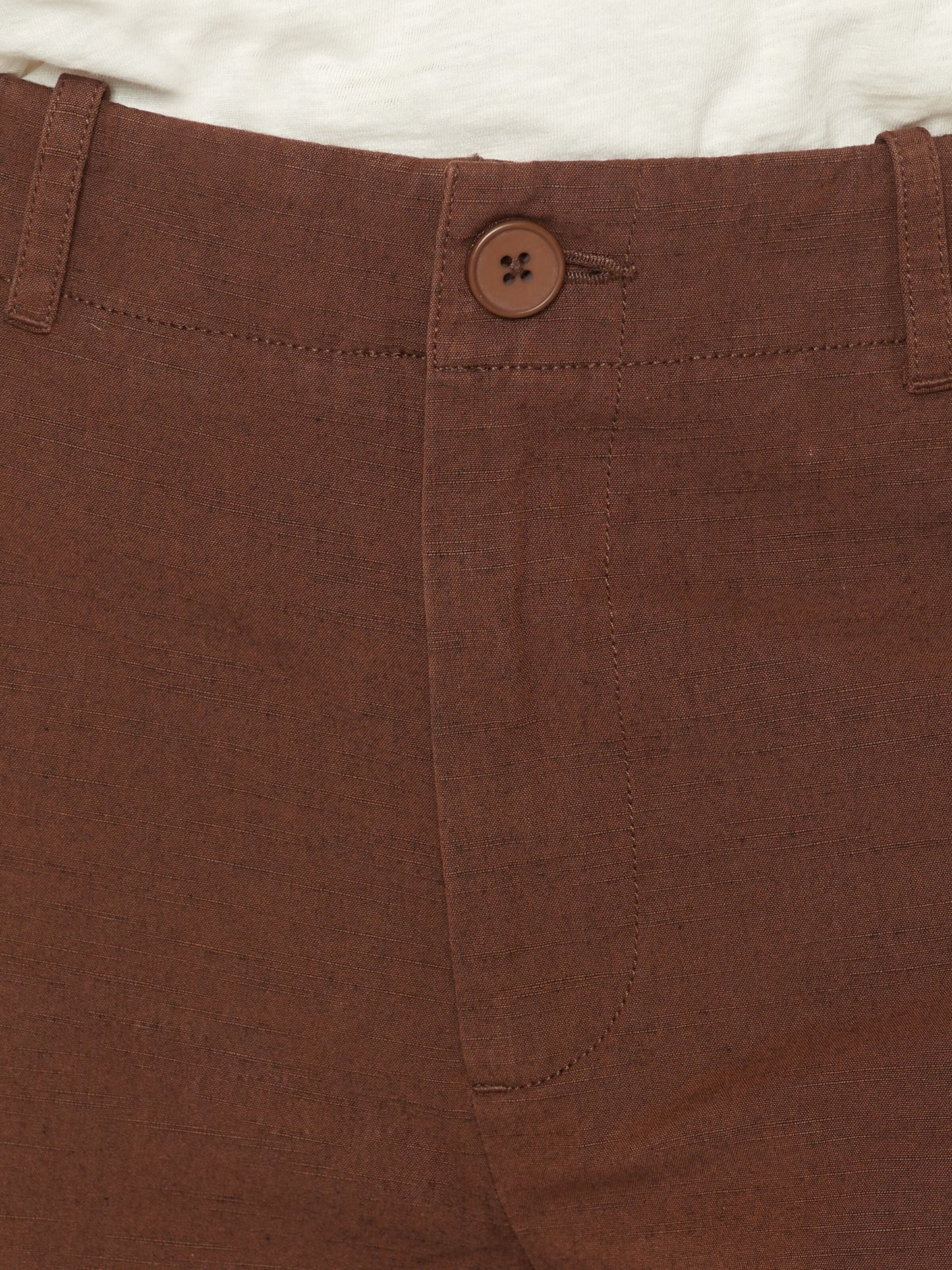 Pantalon ample en coton bio | Marron "posey mid-rise wide slub yarn cropped tiramisu"