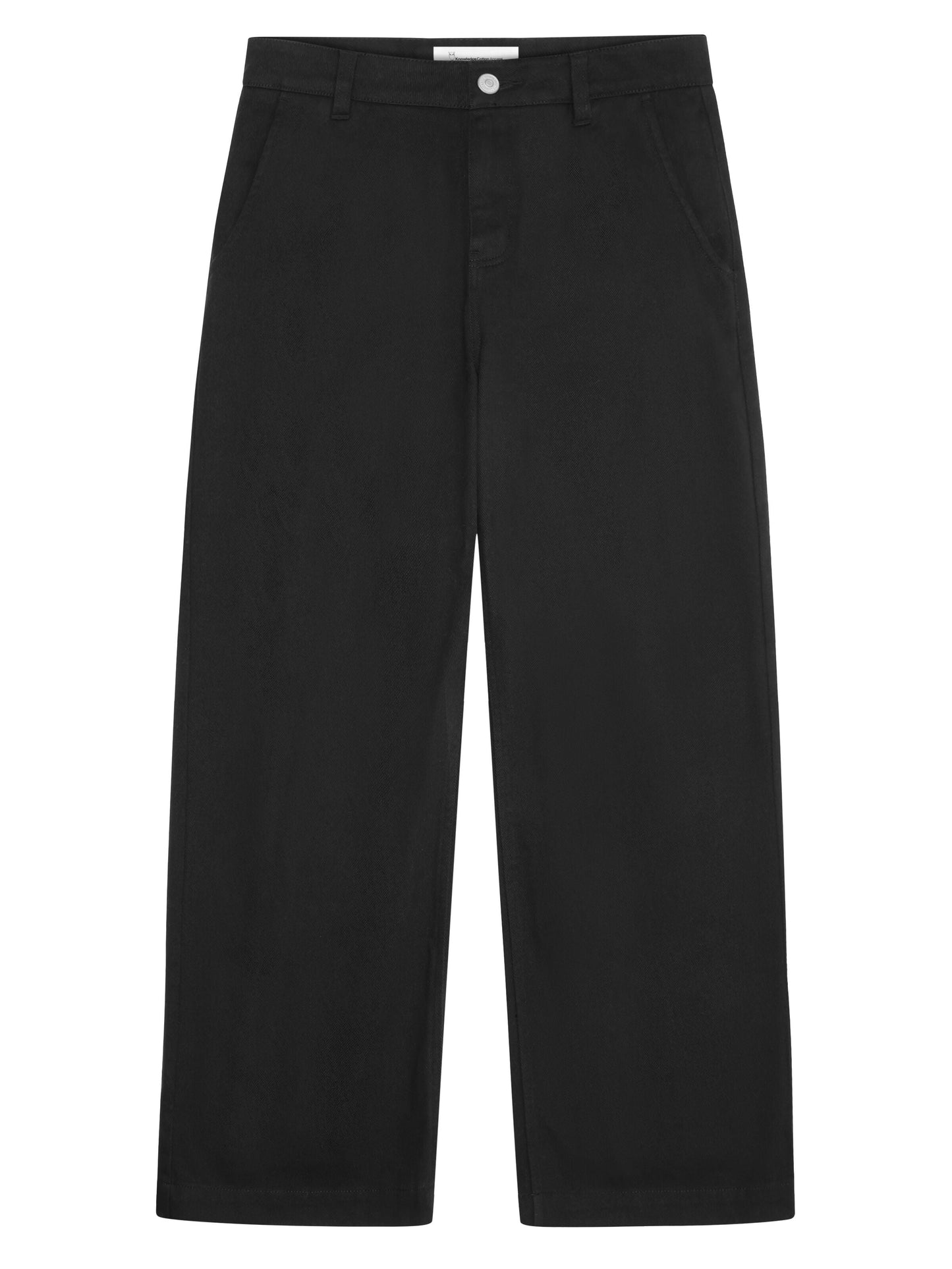 Pantalon ample en coton bio | noir "posey wide mid-rise twill pant  black jet"