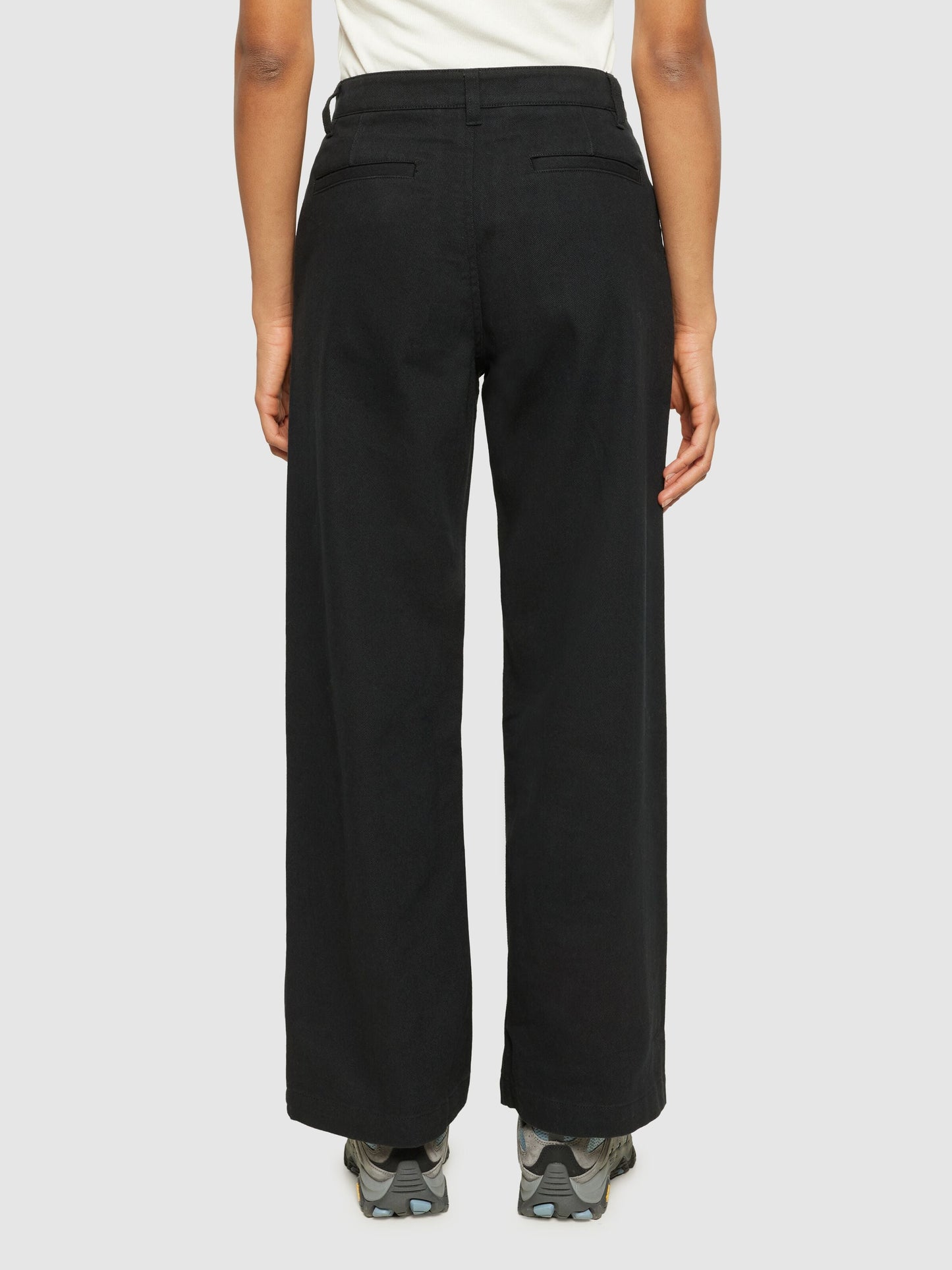 Pantalon ample en coton bio | noir "posey wide mid-rise twill pant  black jet"
