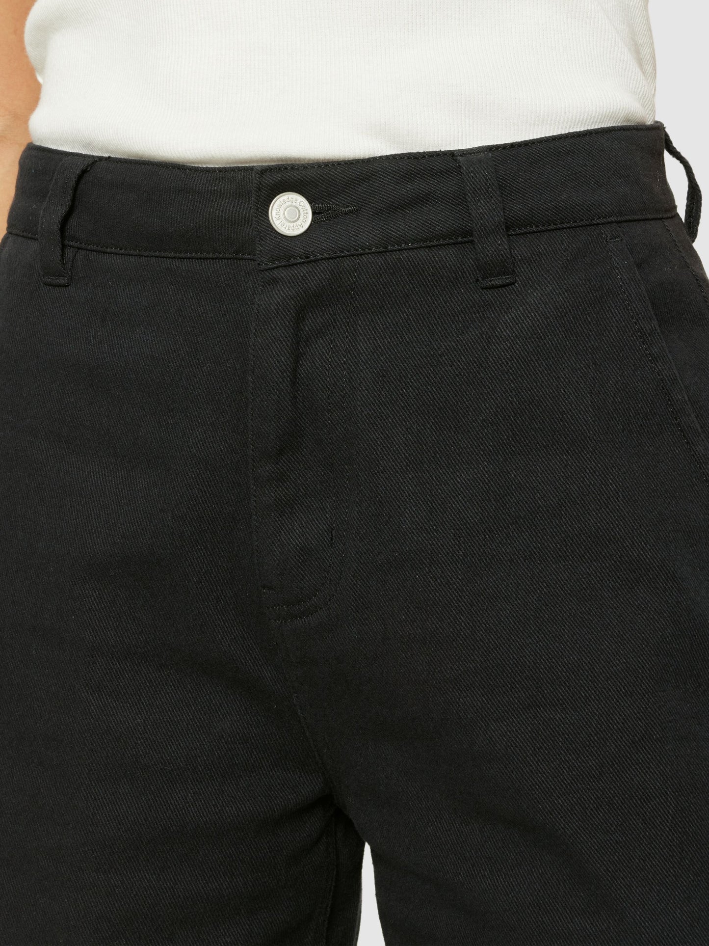 Pantalon ample en coton bio | noir "posey wide mid-rise twill pant  black jet"