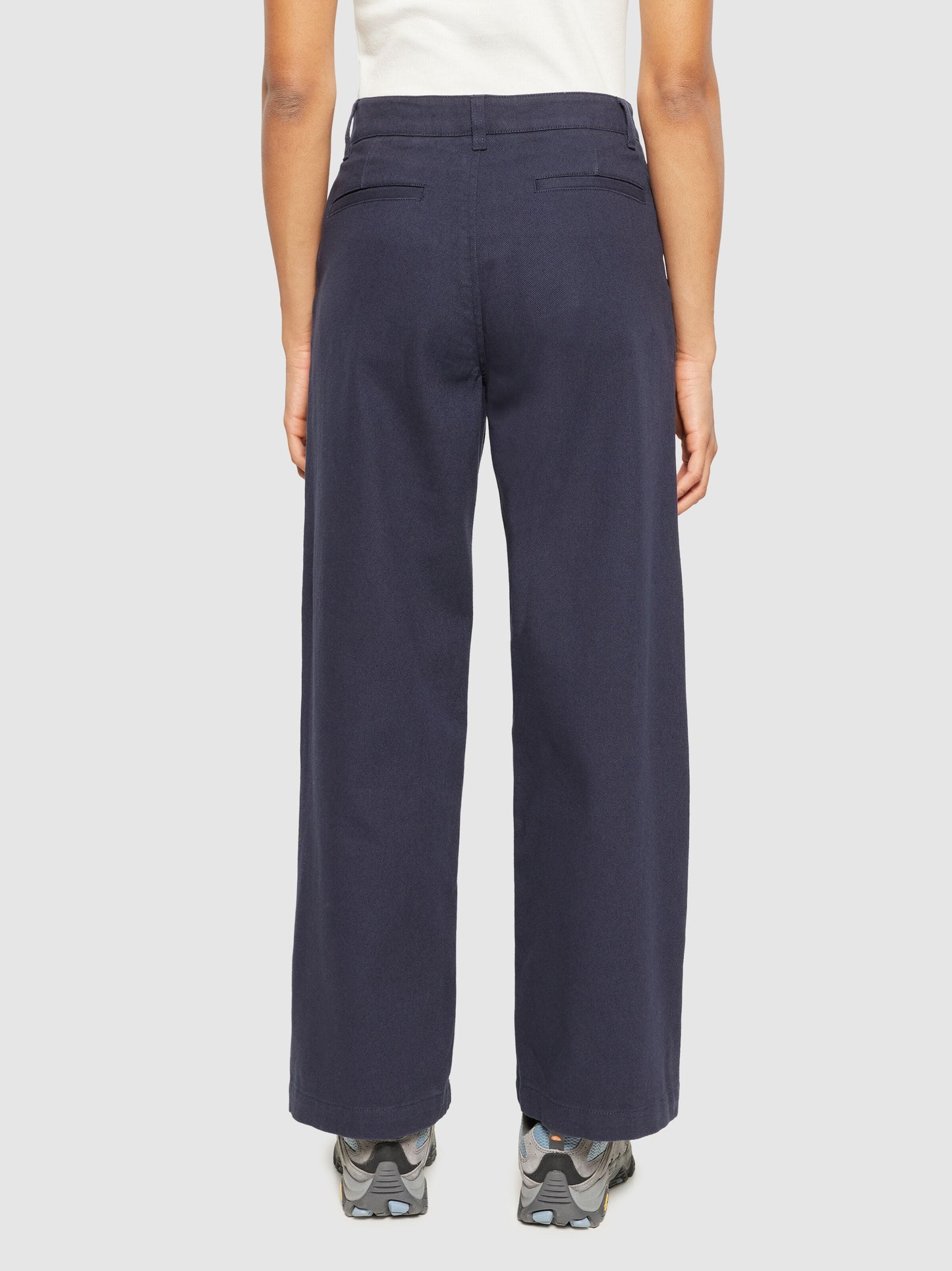 Pantalon ample en coton bio | bleu "posey wide mid-rise twill pant night sky"