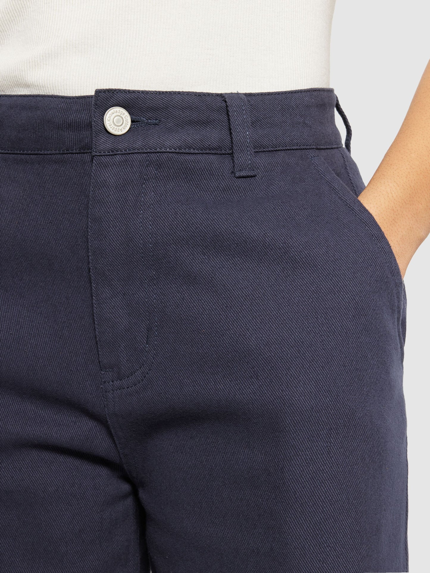 Pantalon ample en coton bio | bleu "posey wide mid-rise twill pant night sky"