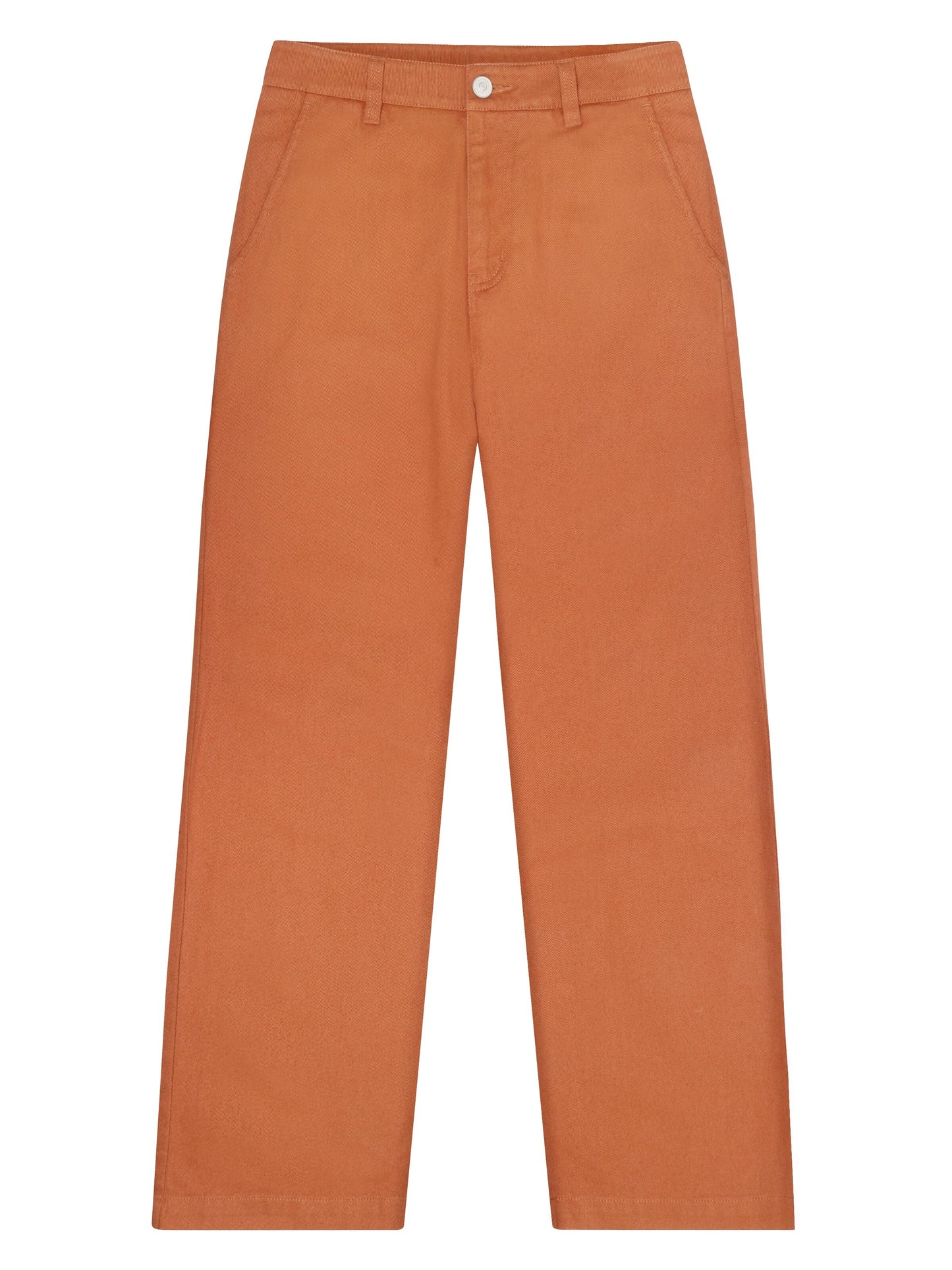 Pantalon ample en coton bio | orange "posey wide mid-rise twill pant mocha bisque"