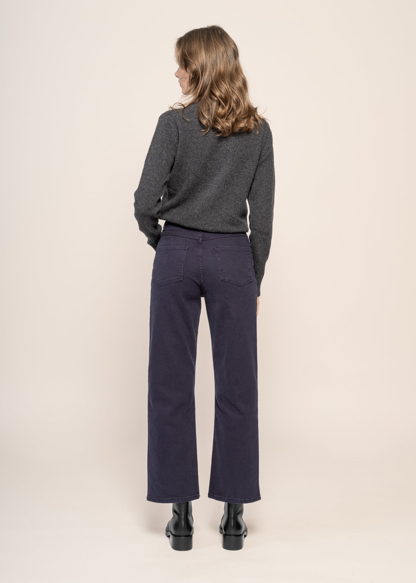 Pantalon droit en coton bio | marine "gale straight twill 5-pocket pants night sky"