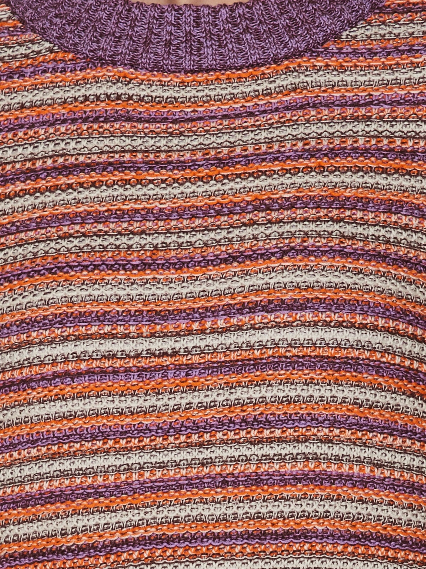 Pull en tencel et coton bio | Rayé multicolore "knitted crew neck multi color stripe"
