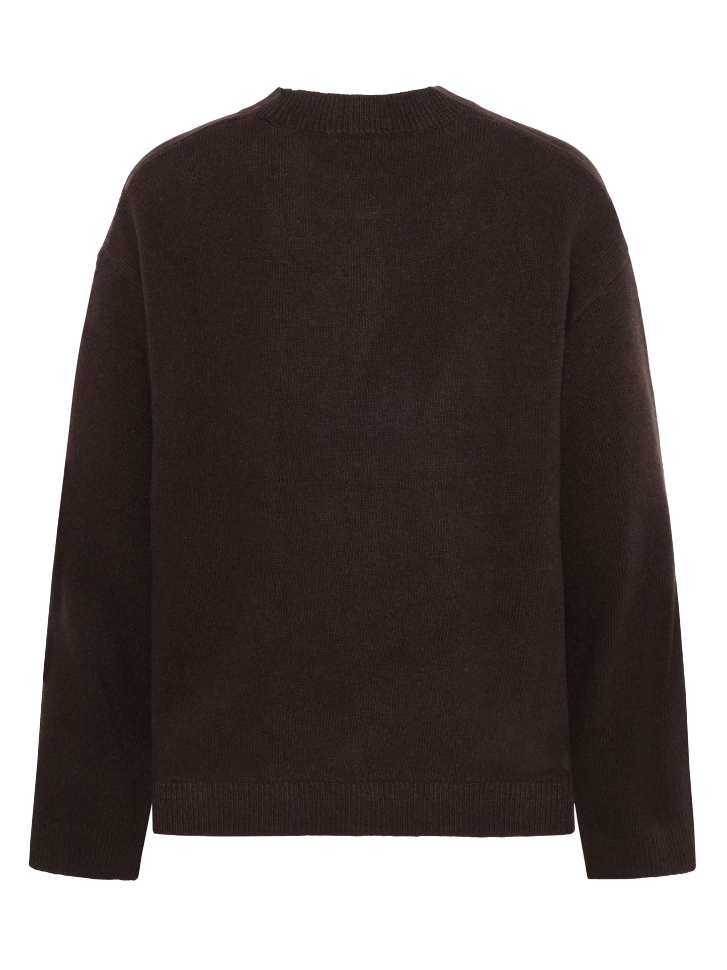 Pull ample marron en laine bio | marron 'lambswool crew neck knit - chocolate torte'