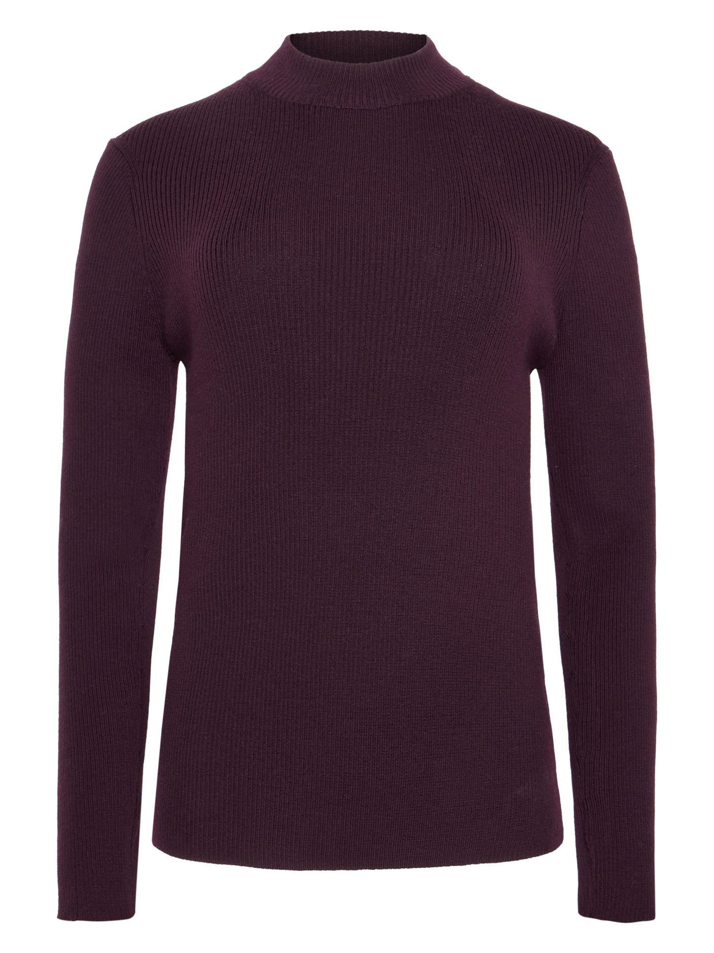 Pull côtelé en laine mérinos | prune "merino wool rib knit rws - fig"