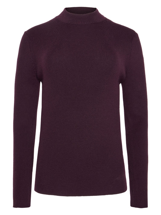 Pull côtelé en laine mérinos | prune "merino wool rib knit rws - fig"