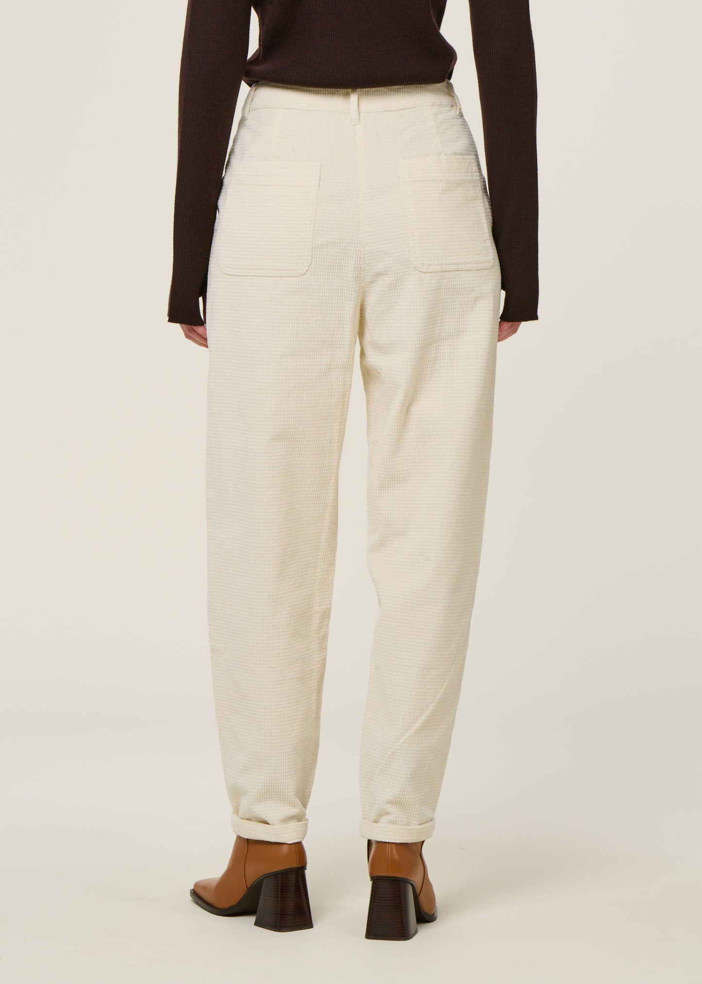Pantalon velours côtelé en coton bio | écru "organic cotton chloe corduroy pant gots - egret"
