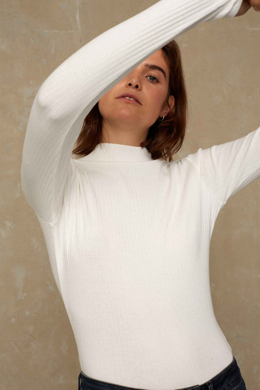 T-shirt manches longues en coton bio | Écru "jacobina off white"