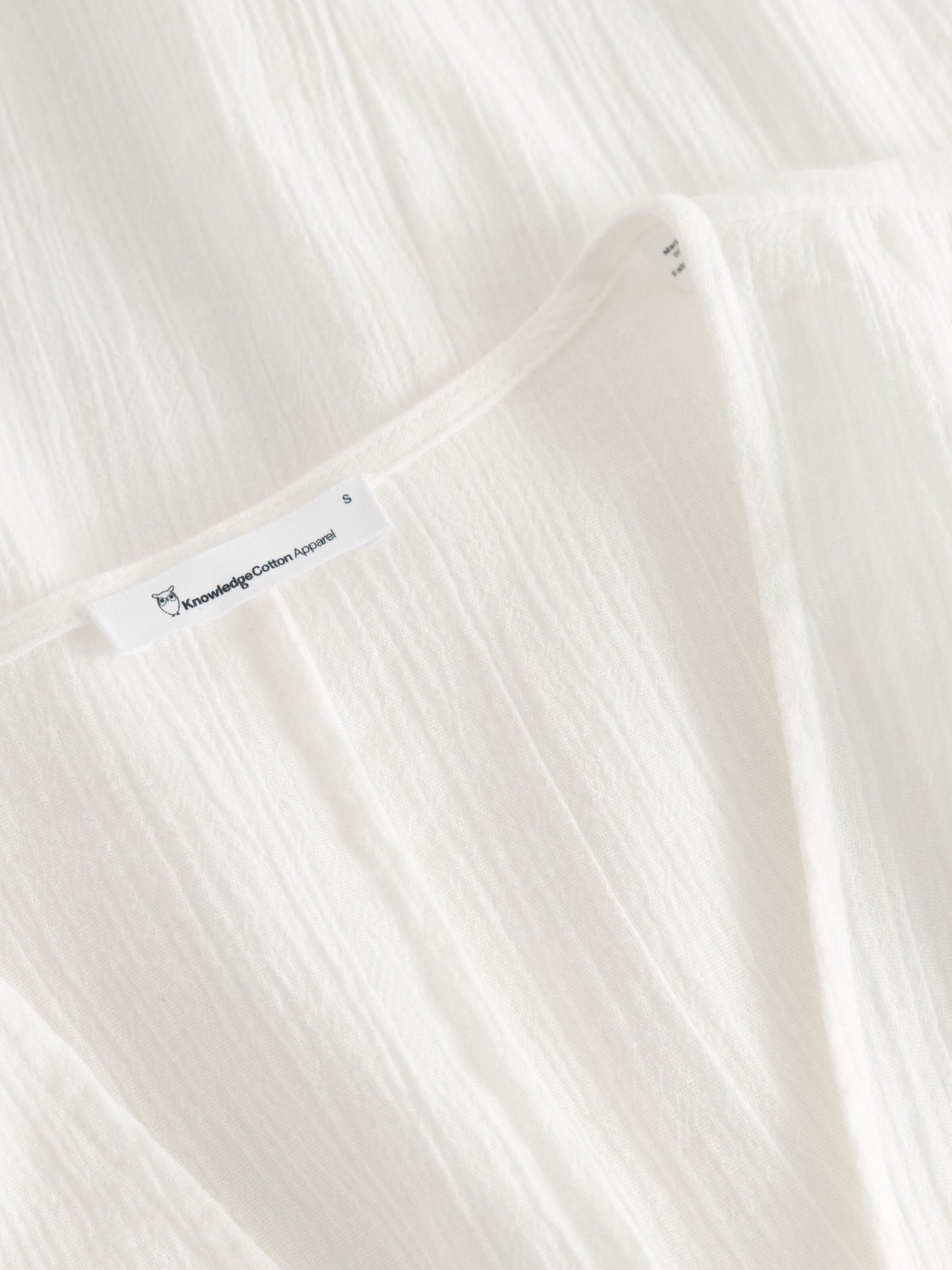 Blouse blanche en crêpe de coton bio - a-shape volume sleeved shirt snow white