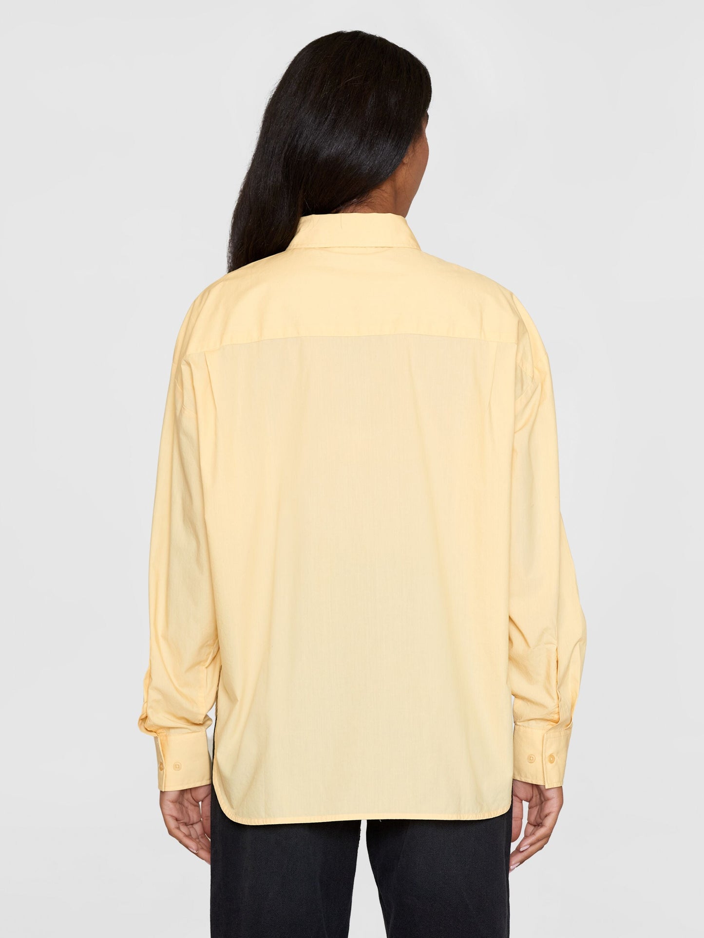 Chemise ample en coton bio | jaune "boxy poplin long sleeved shirt impala"