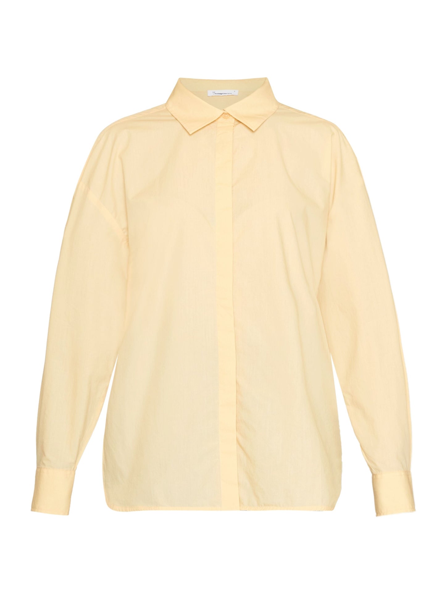 Chemise ample en coton bio | jaune "boxy poplin long sleeved shirt impala"