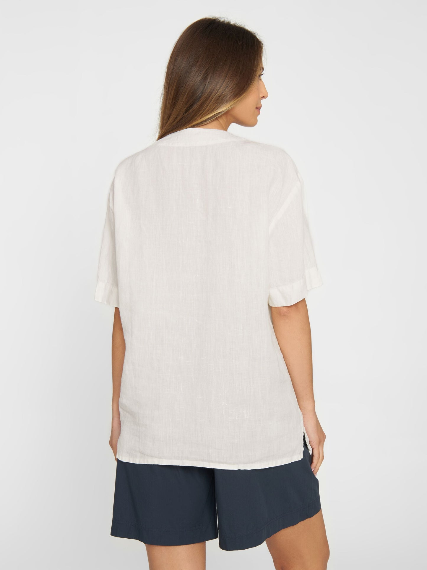 Chemiser écru en lin bio - baseball linen shirt egret