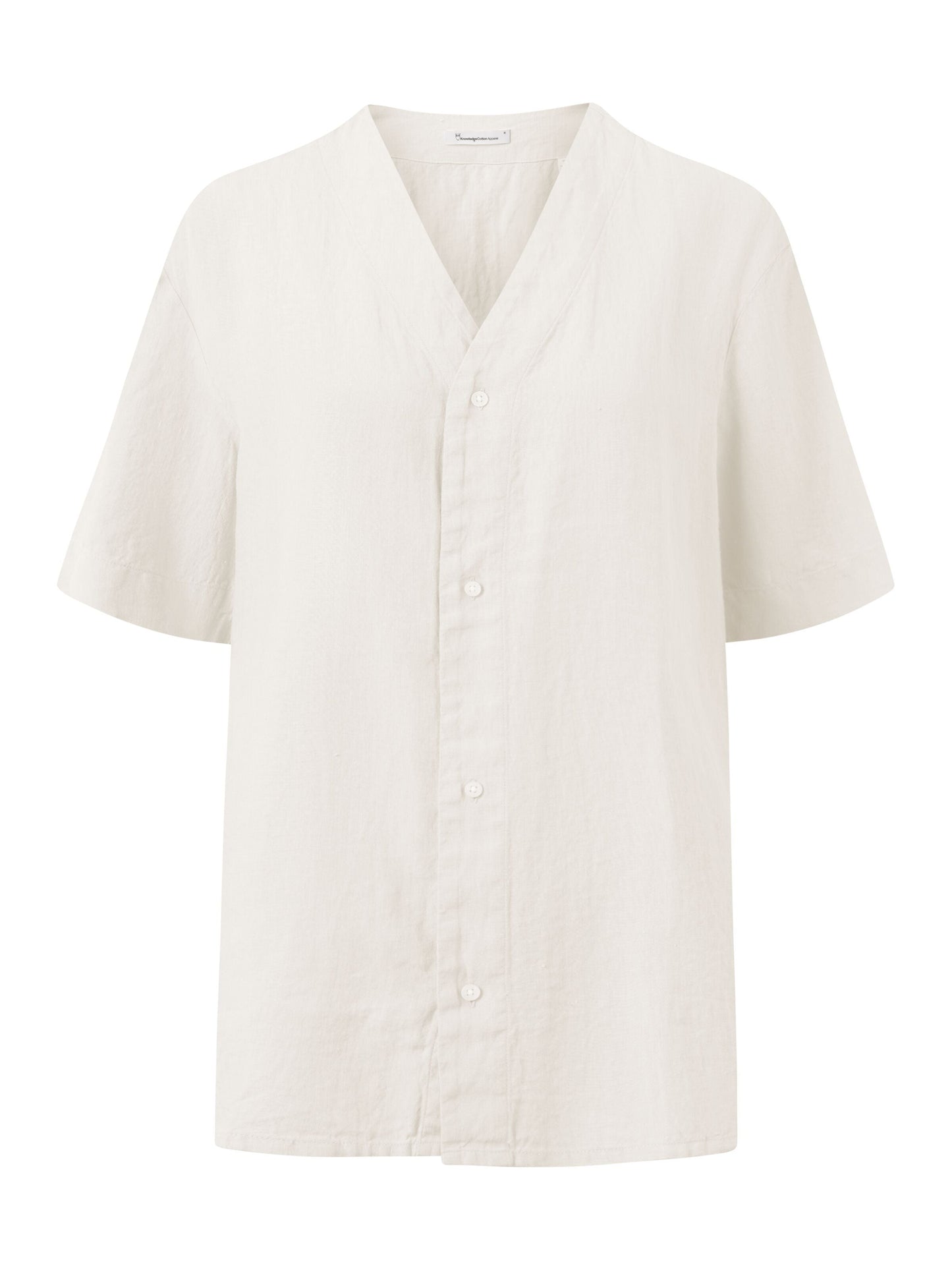 Chemiser écru en lin bio - baseball linen shirt egret