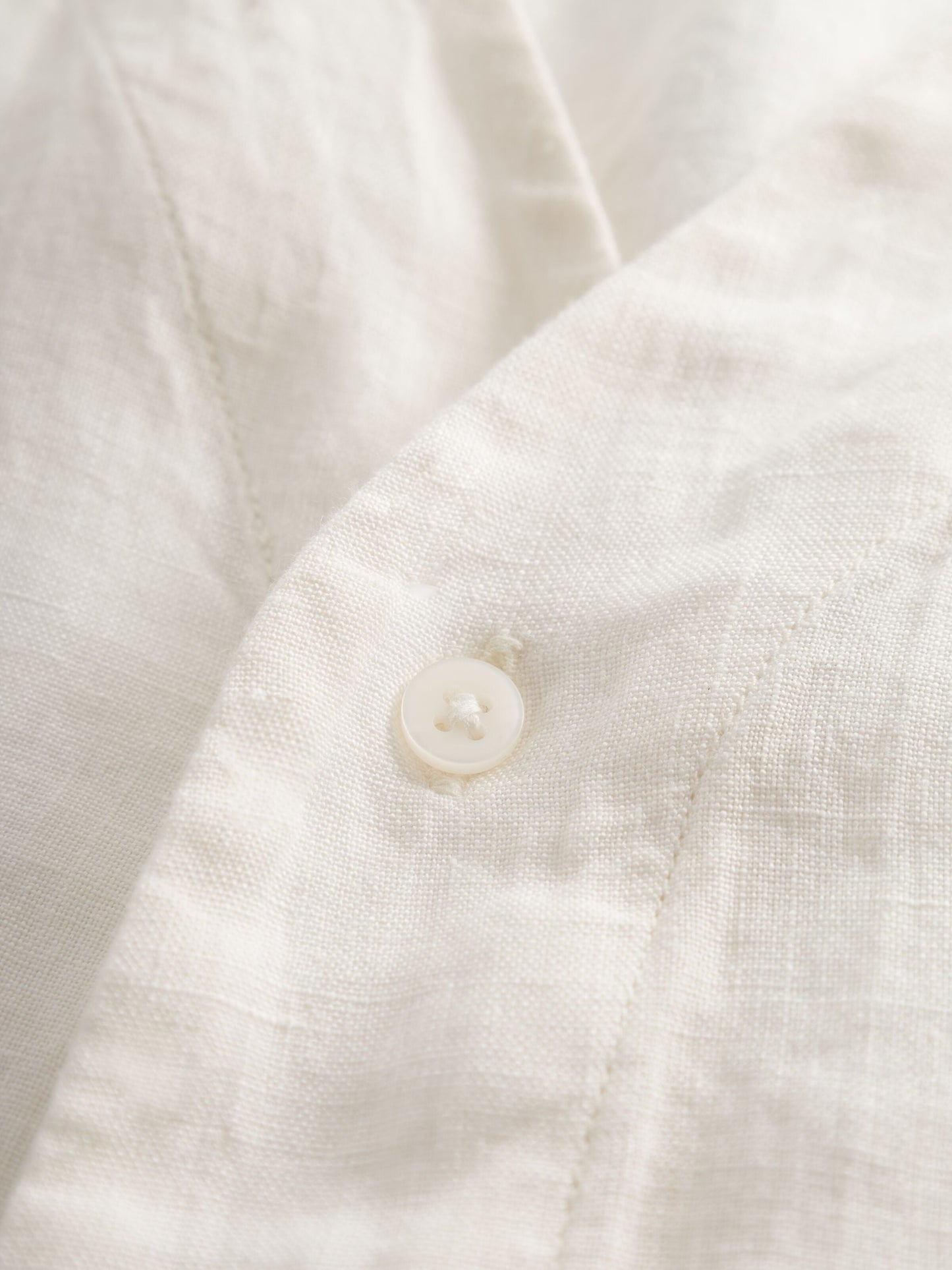 Chemiser écru en lin bio - baseball linen shirt egret