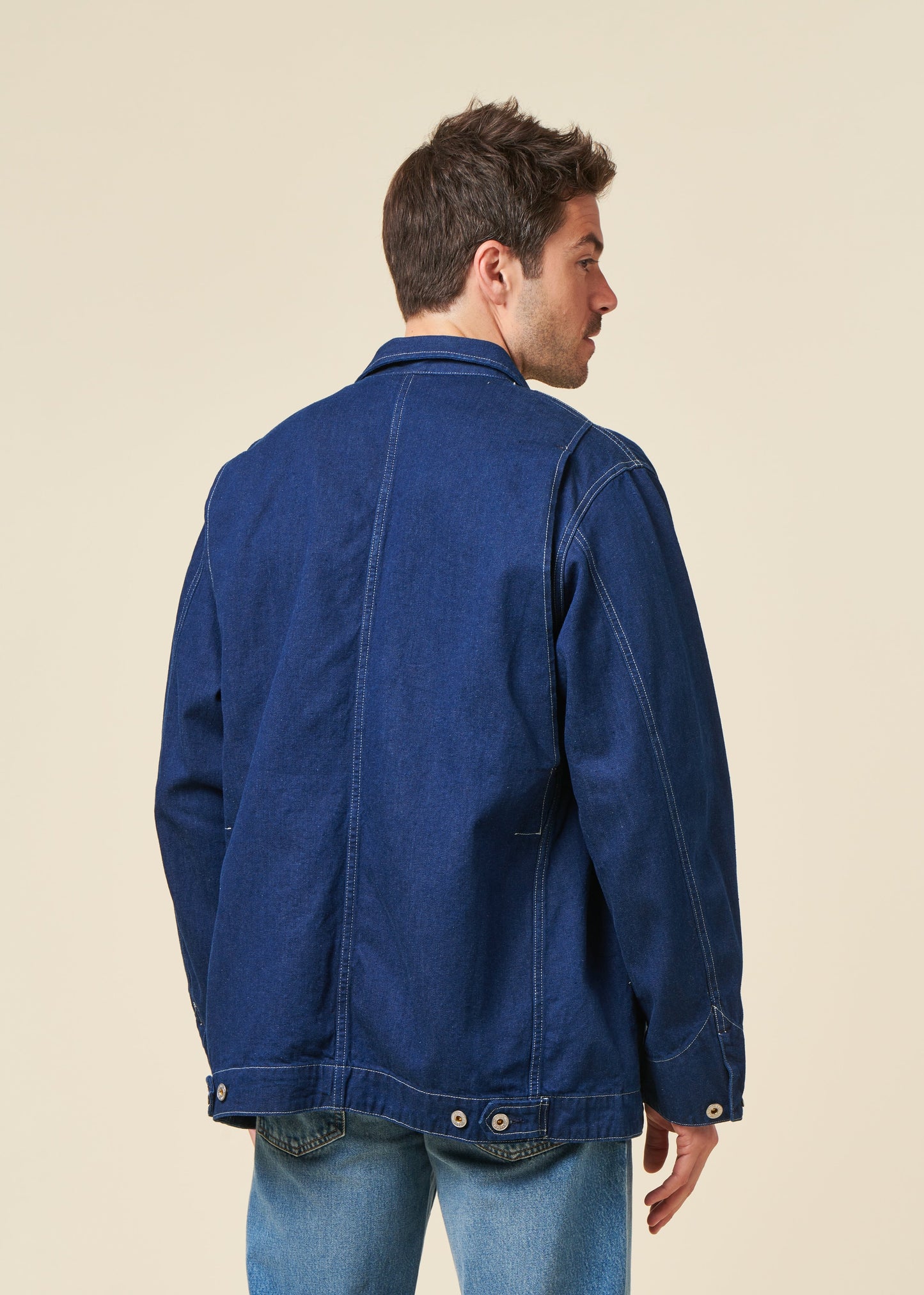 Veste denim en coton bio et recyclé | bleu "jimmy ud zip jacket blue"