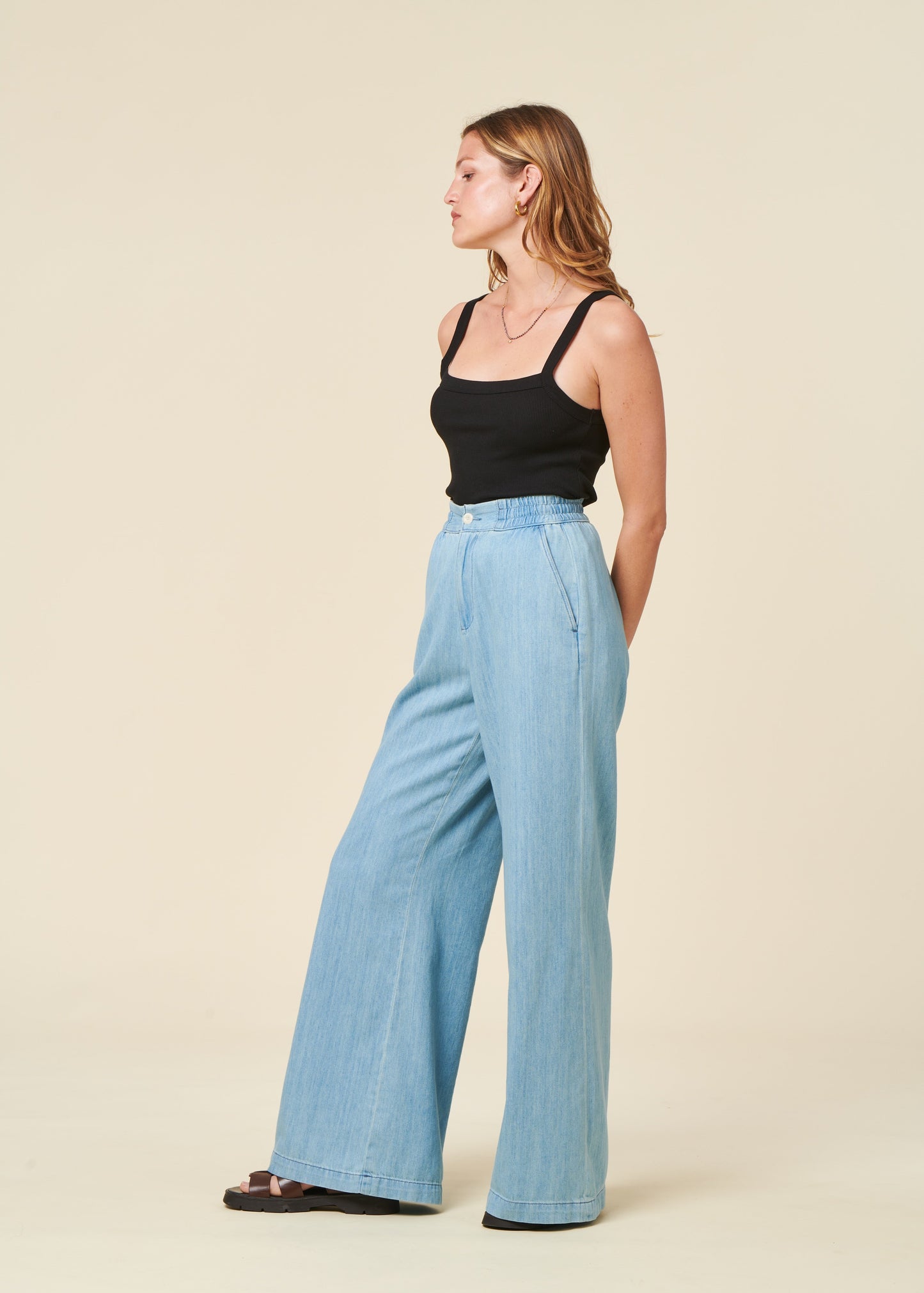 Pantalon en lin | bleu "lilian - alabama super light"