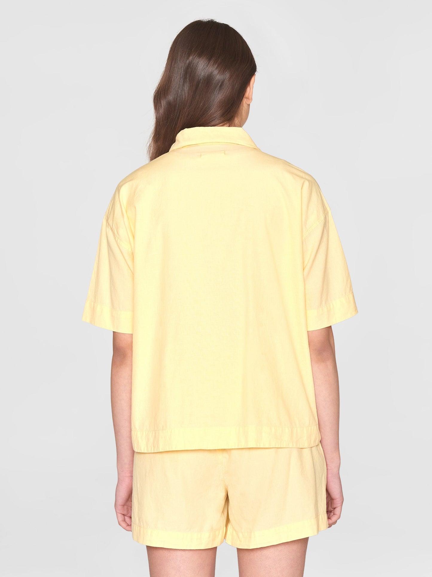 Chemisier en coton bio | Jaune "pyjama short sleeved shirt impala"