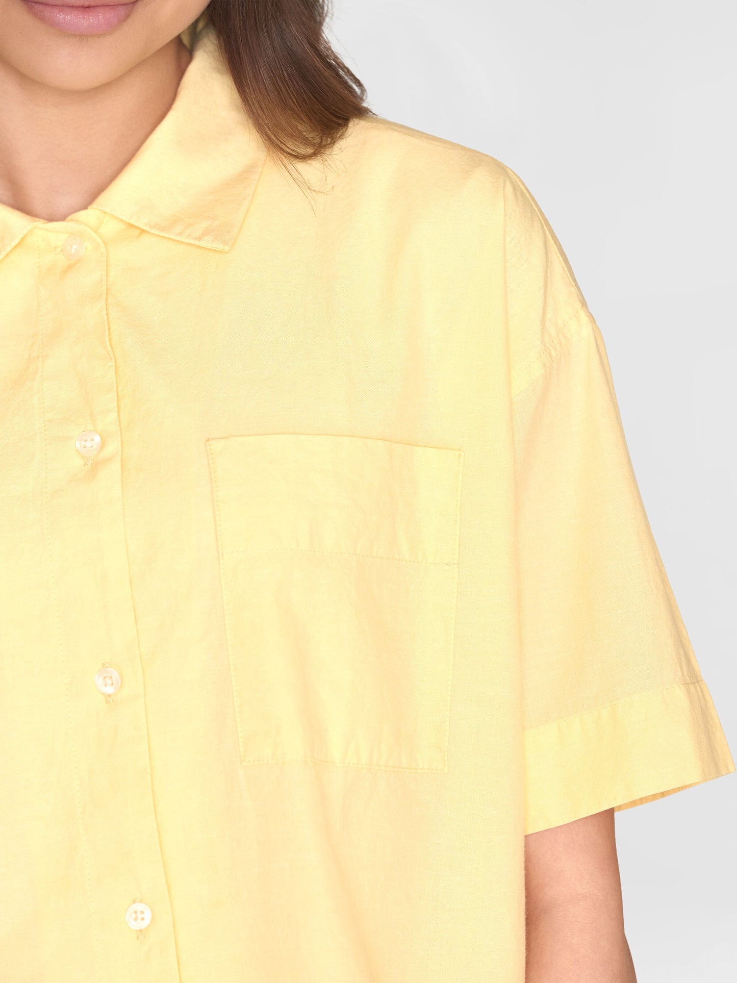 Chemisier en coton bio | Jaune "pyjama short sleeved shirt impala"