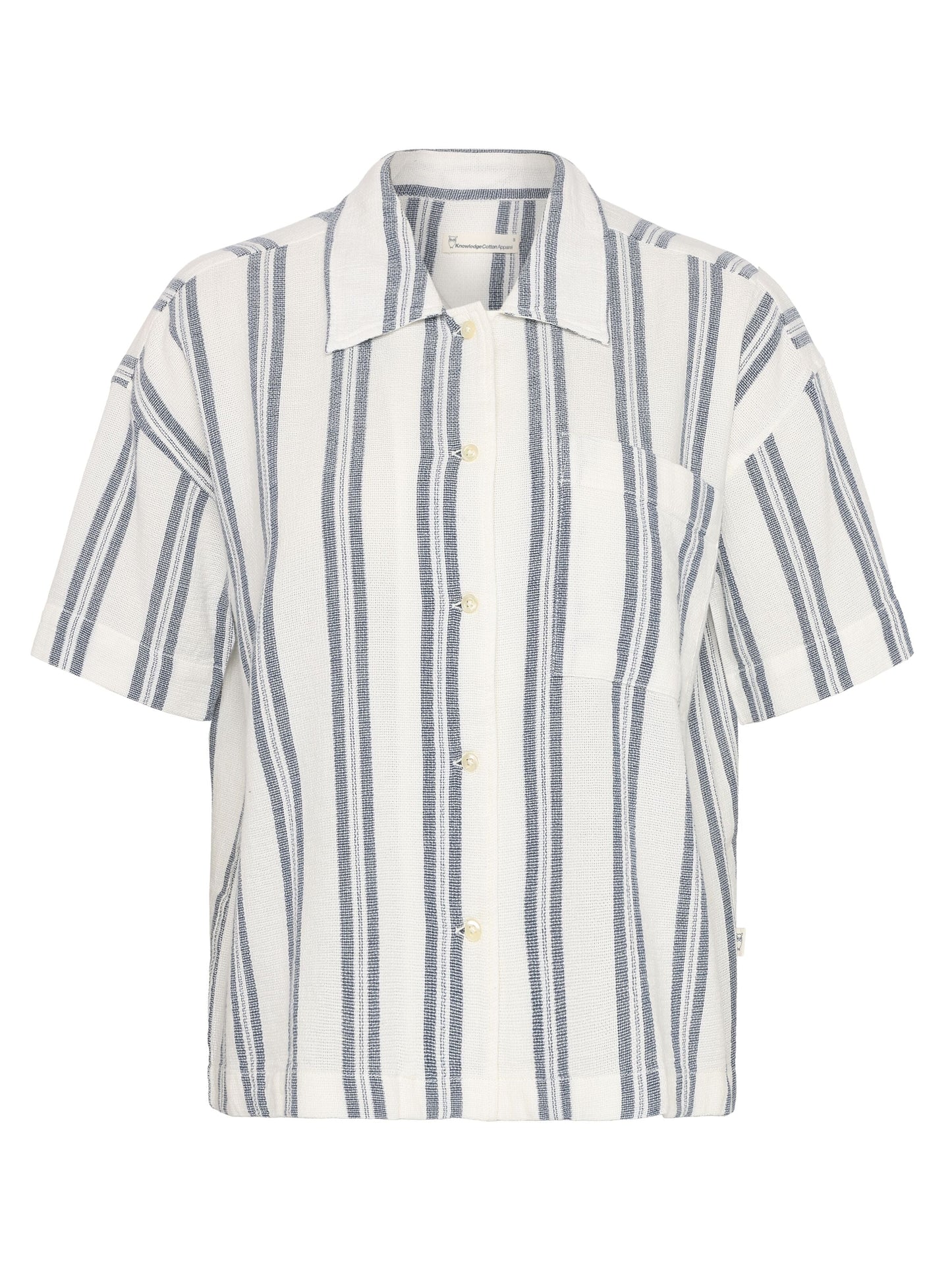 Chemise manches courtes en coton bio | rayé "Striped short sleeved shirt blue stripe"