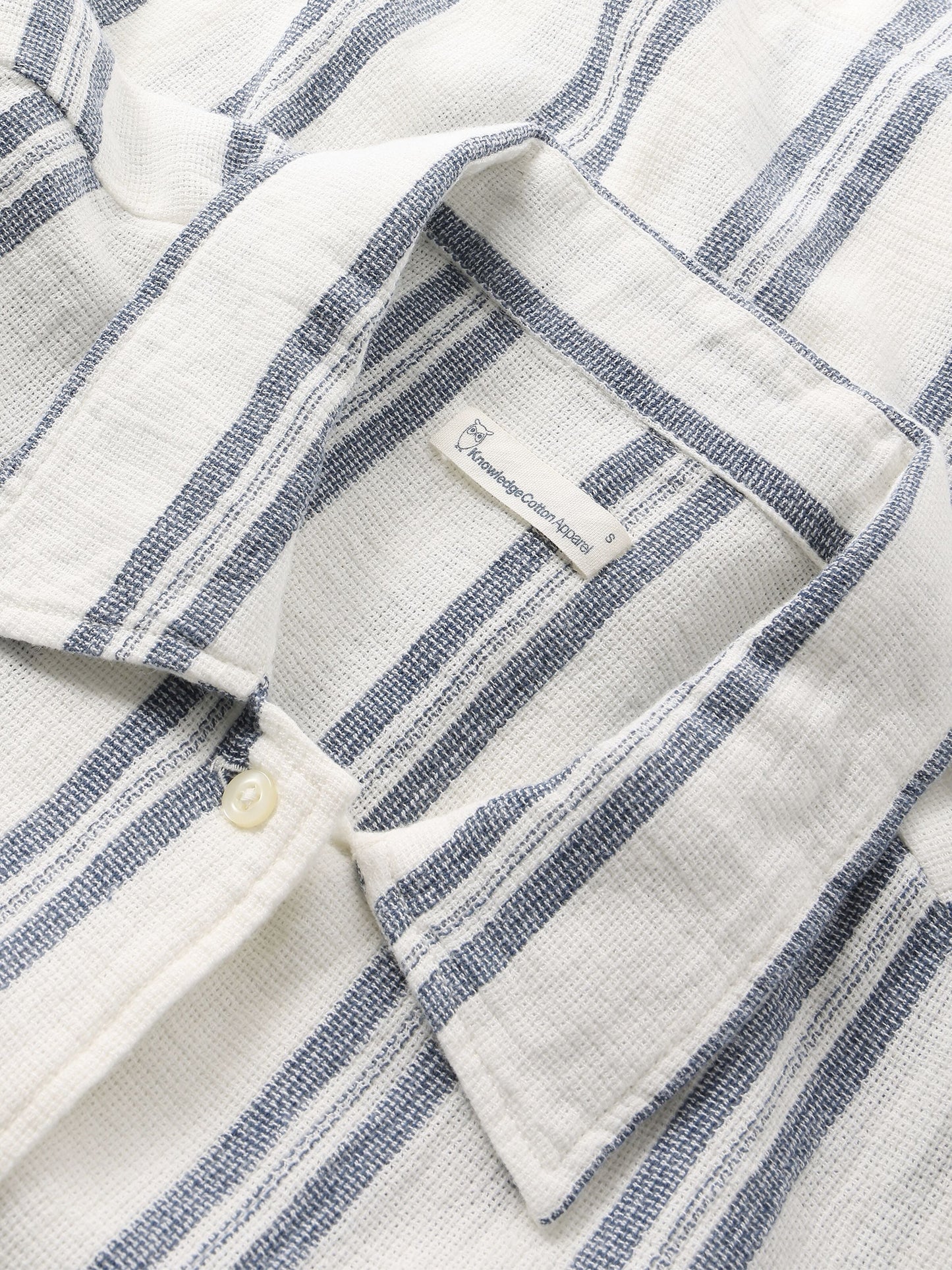 Chemise manches courtes en coton bio | rayé "Striped short sleeved shirt blue stripe"