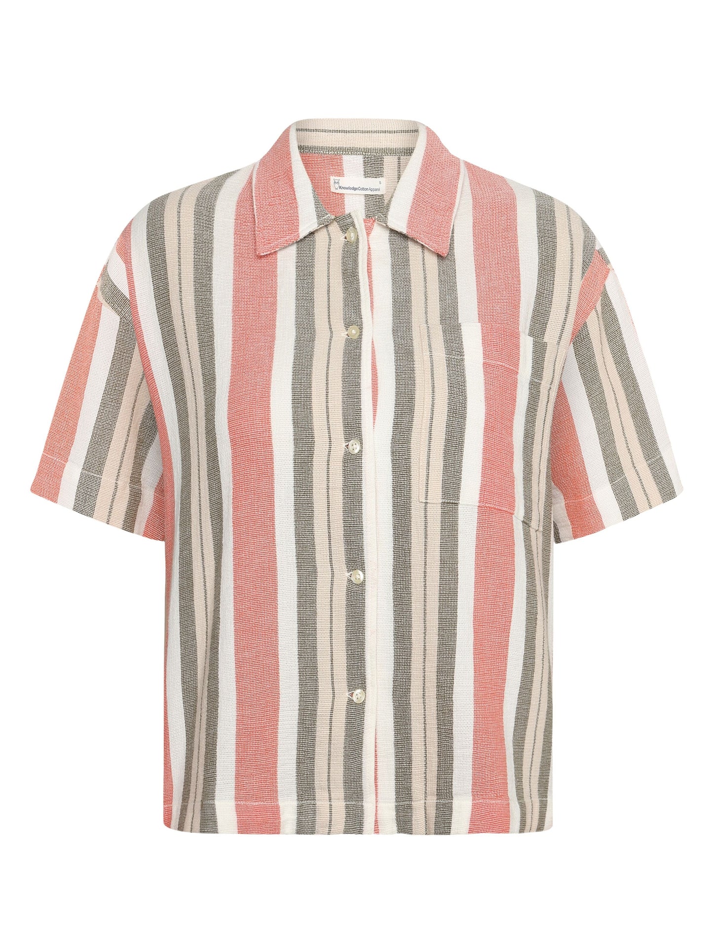 Chemise manches courtes en coton bio | rayé "striped short sleeved shirt green stripe"