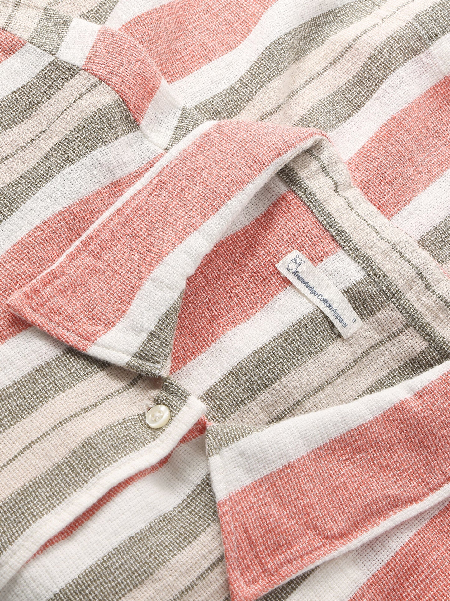 Chemise manches courtes en coton bio | rayé "striped short sleeved shirt green stripe"