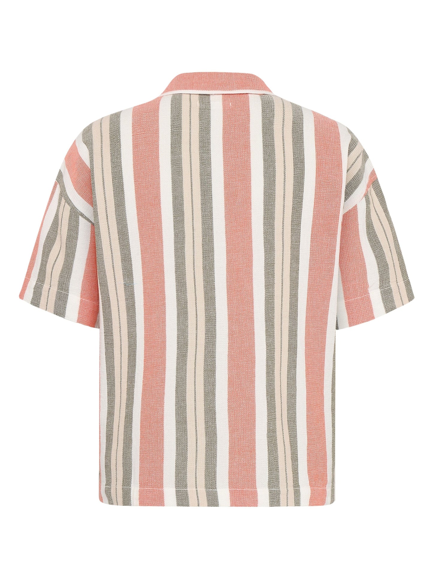 Chemise manches courtes en coton bio | rayé "striped short sleeved shirt green stripe"
