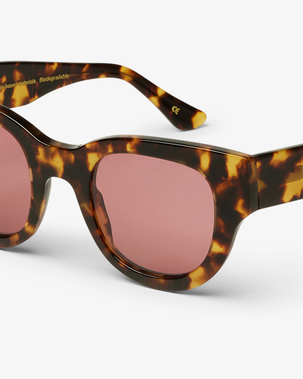 Lunettes de soleil en acetate biodegradable - Sunglass 06 classic havana / dark pink