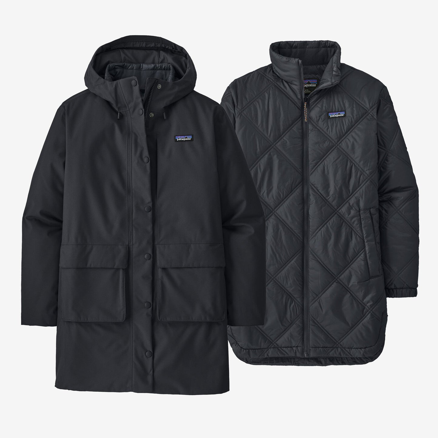 Parka réversible 3 en 1 en matière recyclée | marine "w's pine bank 3-in-1 parka pitch blue"