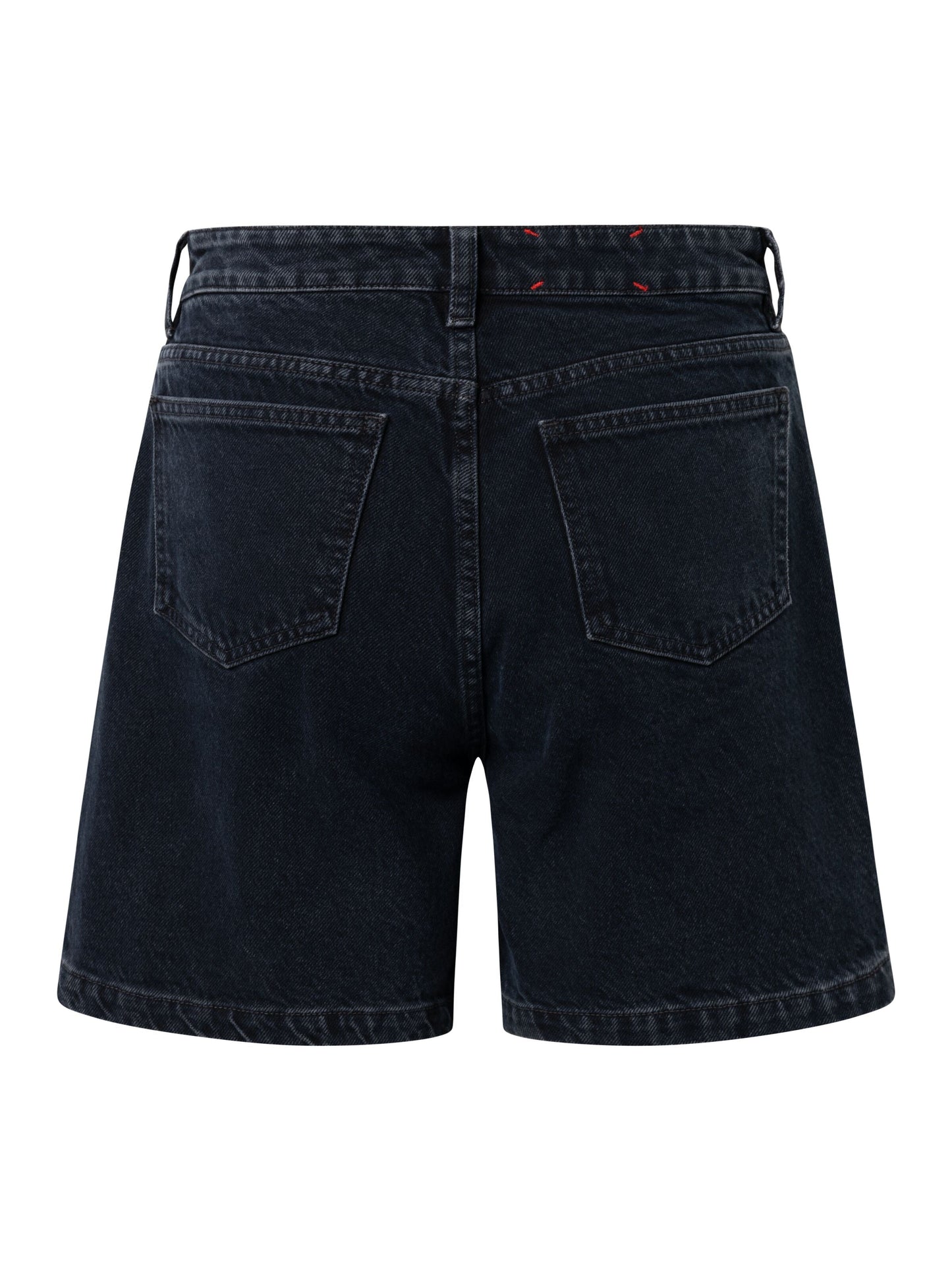 Short en coton recyclé | Noir "reborn™ gale straight mid-rise overdyed black"