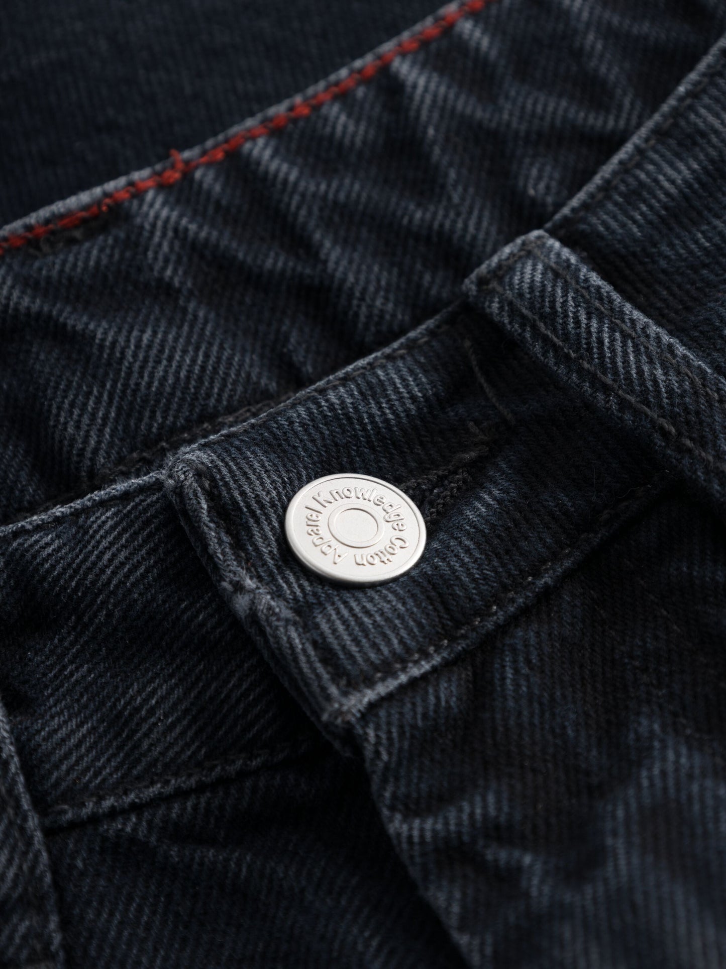 Short en coton recyclé | Noir "reborn™ gale straight mid-rise overdyed black"