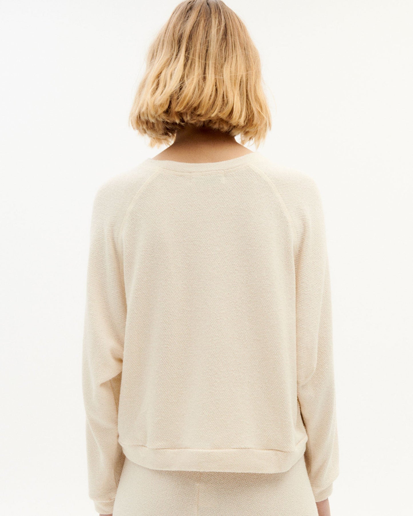 Pull écru texturé en mélange de matières - ivory trash fontana sweat