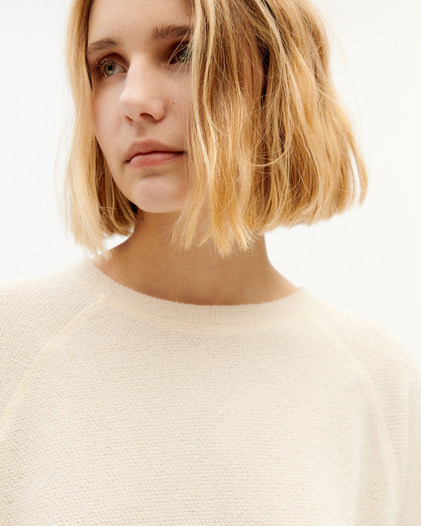 Pull écru texturé en mélange de matières - ivory trash fontana sweat