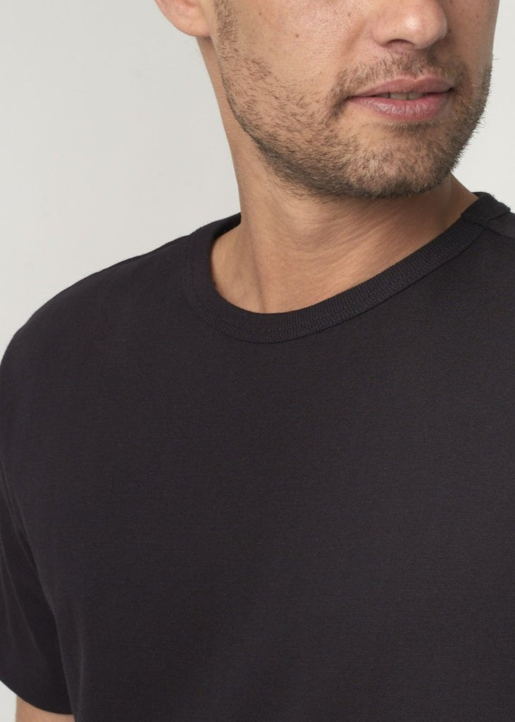 T-shirt uni en coton biologique | noir "men's loopwheeled t-shirt 99 deep black""