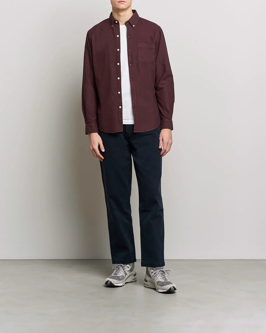 Chemise en coton bio | rouge "oxblood red"