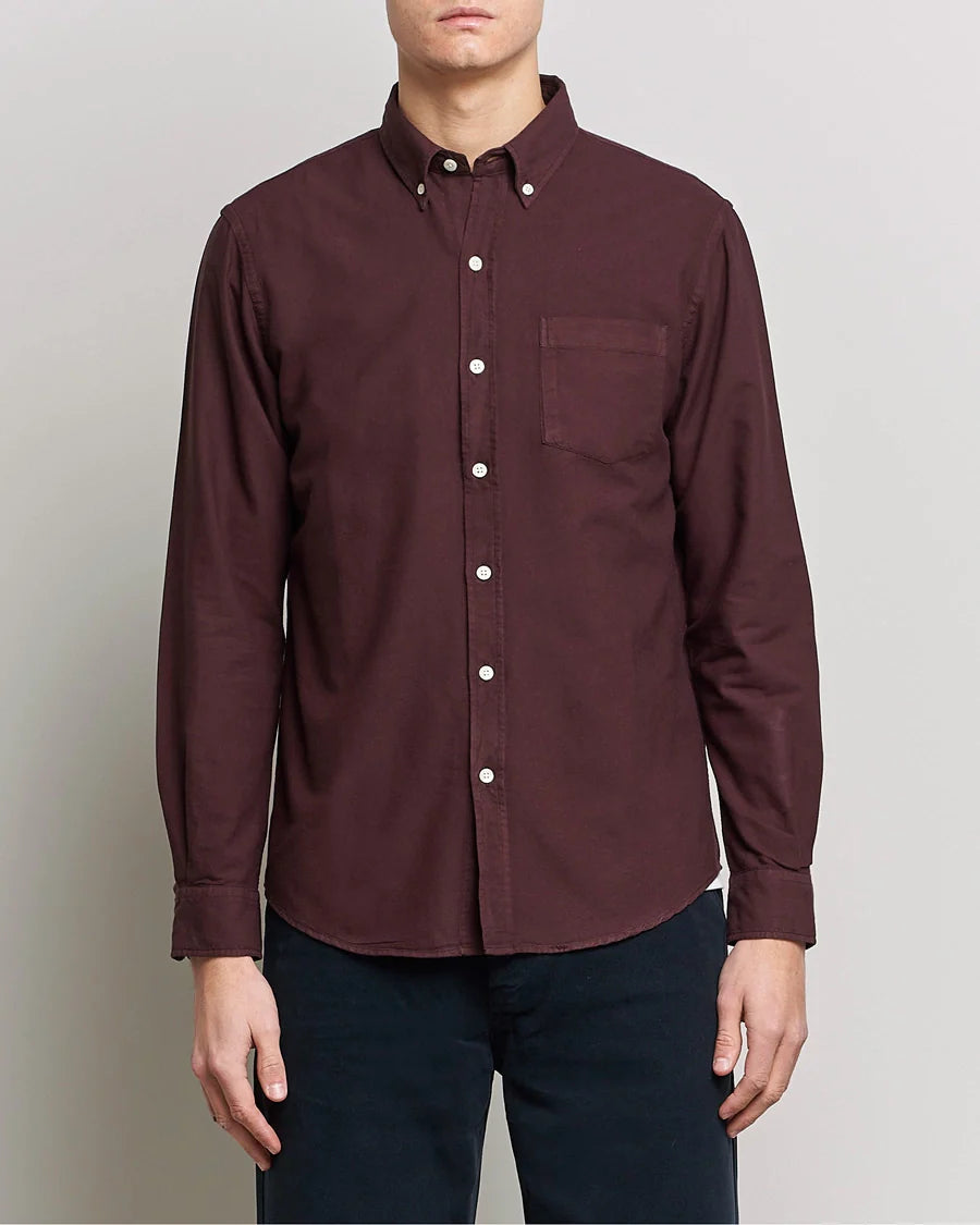 Chemise en coton bio | rouge "oxblood red"