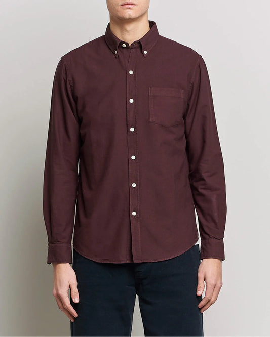 Chemise en coton bio | rouge "oxblood red"