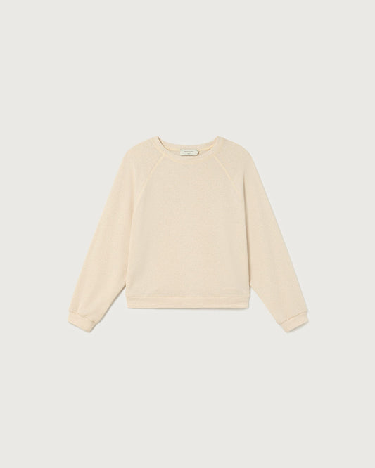Pull écru texturé en mélange de matières - ivory trash fontana sweat