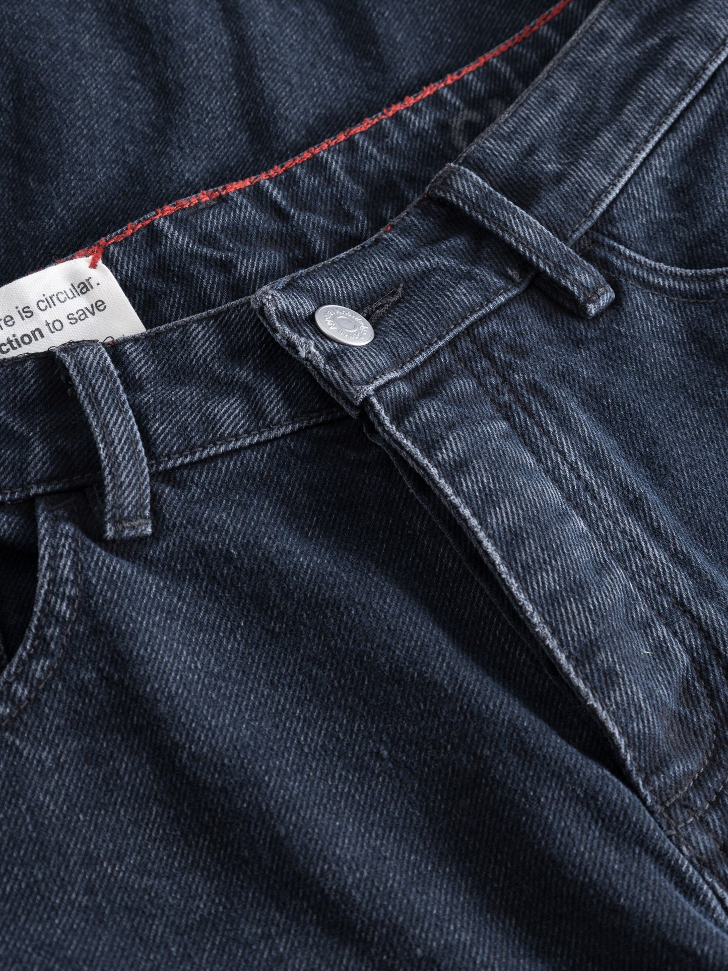 Jean ample noir délavé en coton recyclé - gale straight mid-rise overdyed black