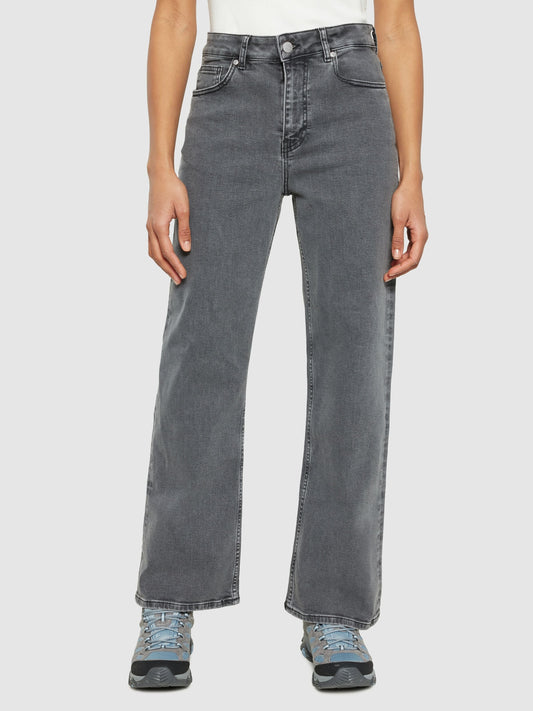 Jean droit en coton bio | gris "gale straight mid-rise grey wash 5-pocket jeans grey wash"