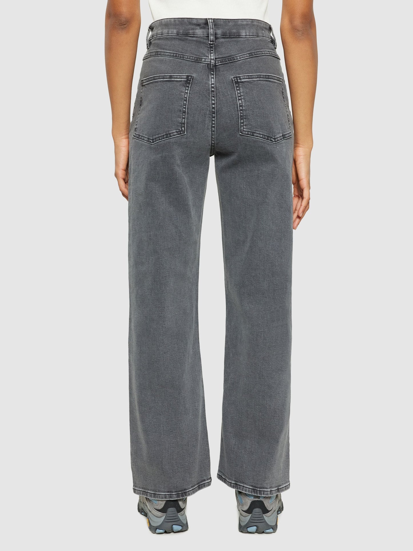 Jean droit en coton bio | gris "gale straight mid-rise grey wash 5-pocket jeans grey wash"