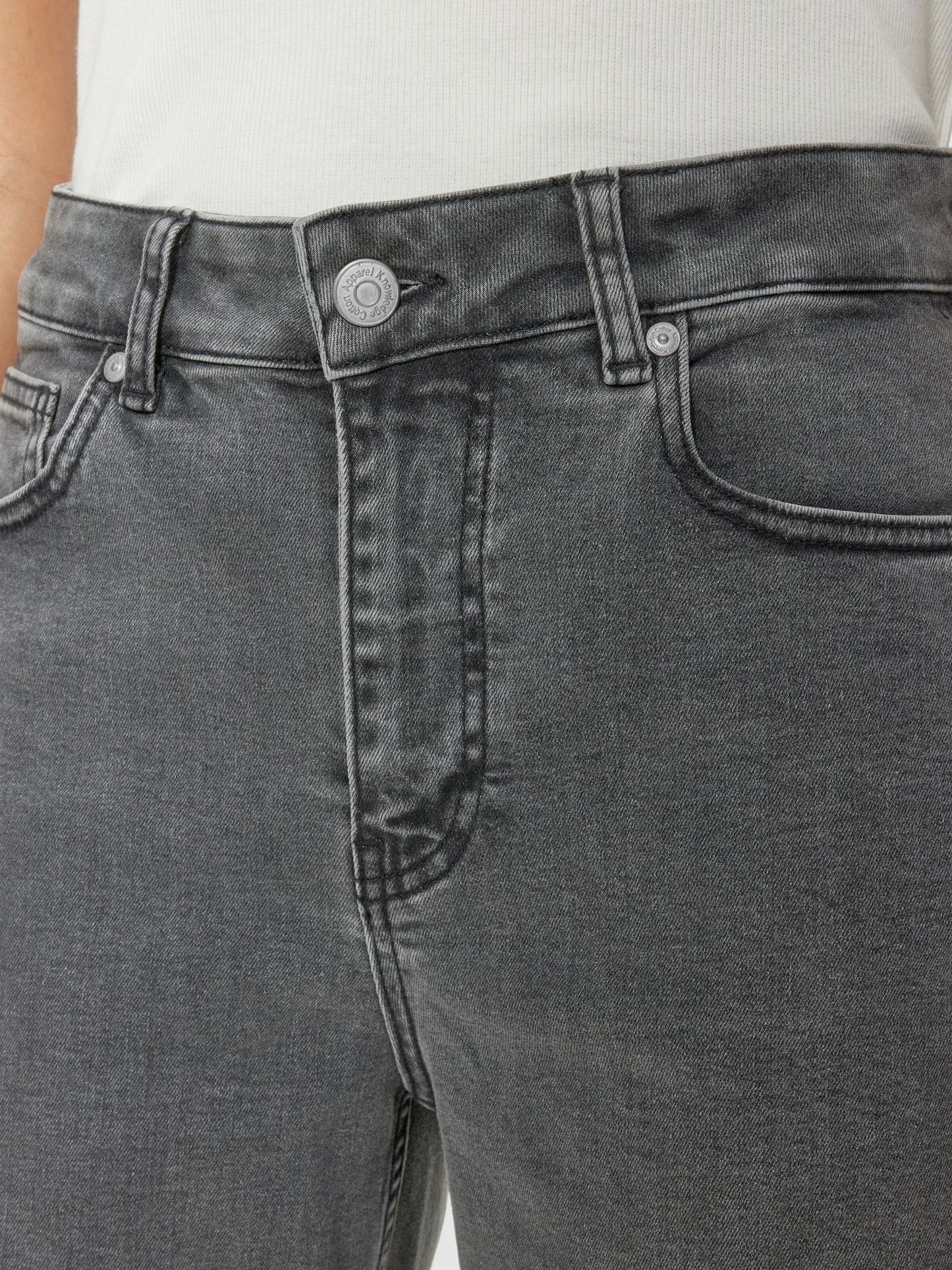 Jean droit en coton bio | gris "gale straight mid-rise grey wash 5-pocket jeans grey wash"