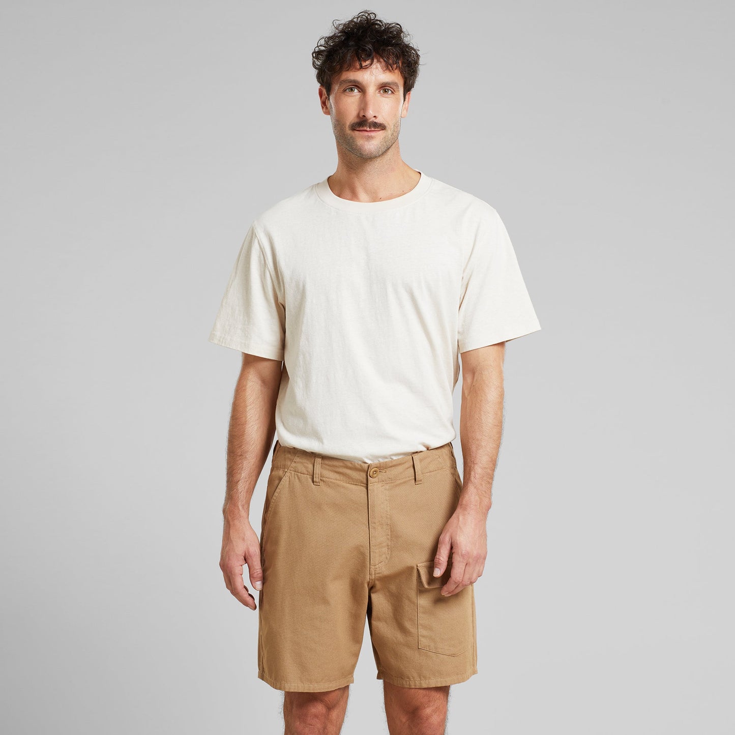 Short cargo en coton bio | Beige "cargo shorts muddus canvas kelp beige"