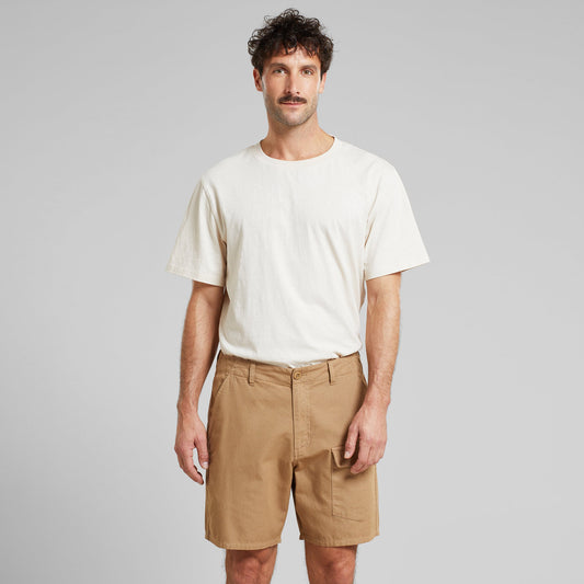 Short cargo en coton bio | Beige "cargo shorts muddus canvas kelp beige"